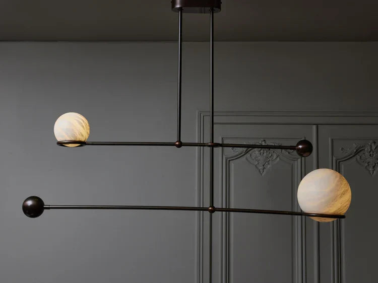 Alabaster Double Pendulum Chandelier