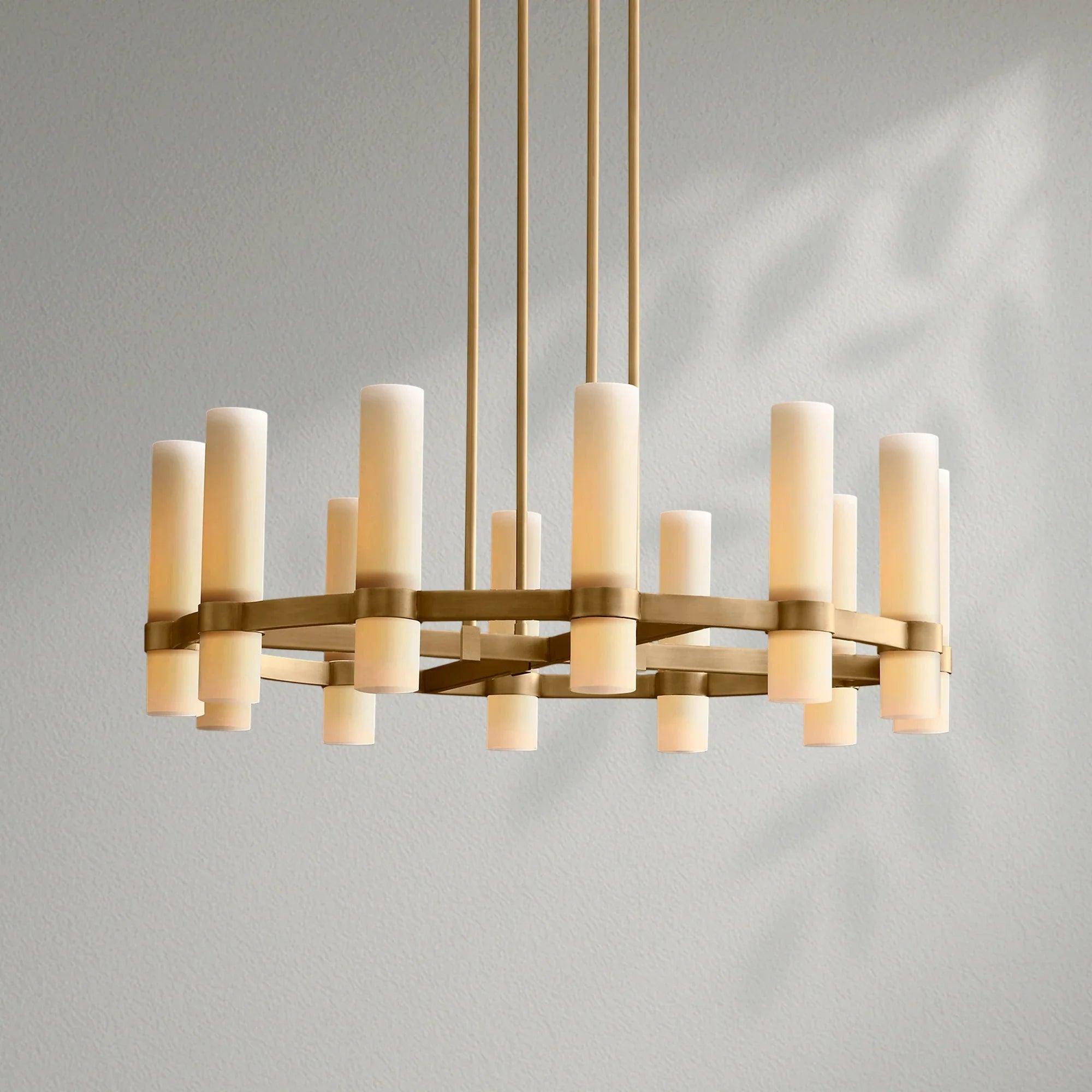 Savelle Round Milk Glass Chandelier