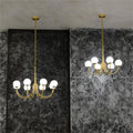 Modern Luxury Alabaster Chandelier, Pendant Brass Chandelier