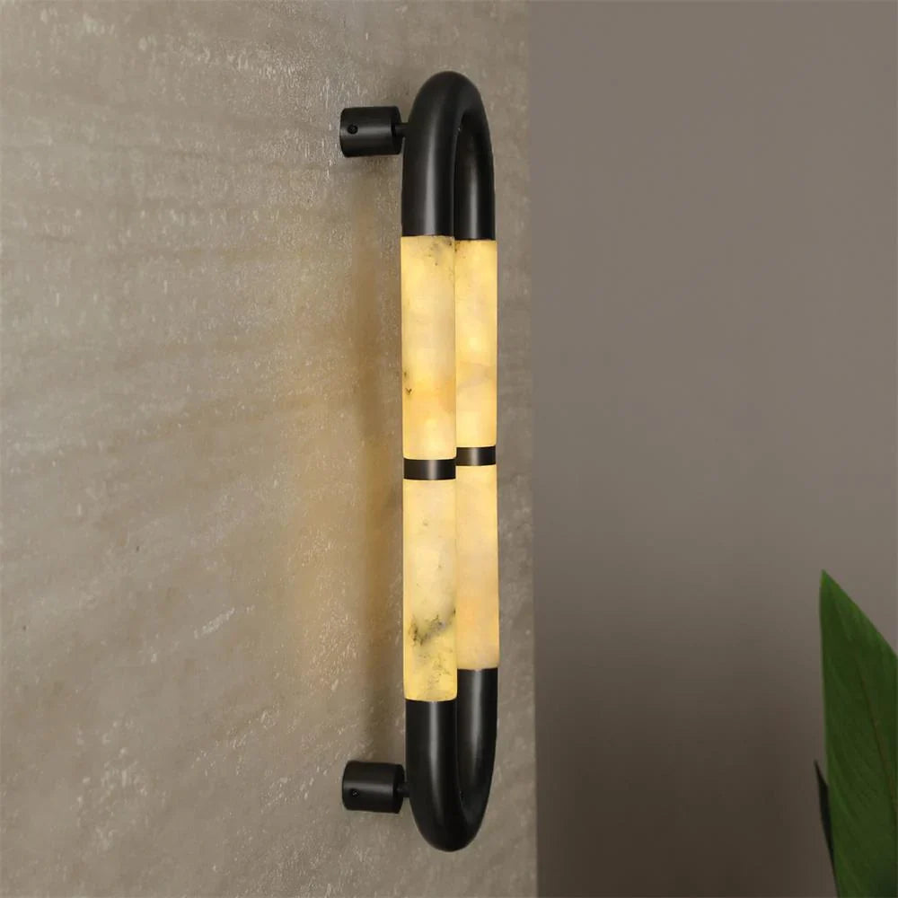Alabaster Tube Wall Sconce