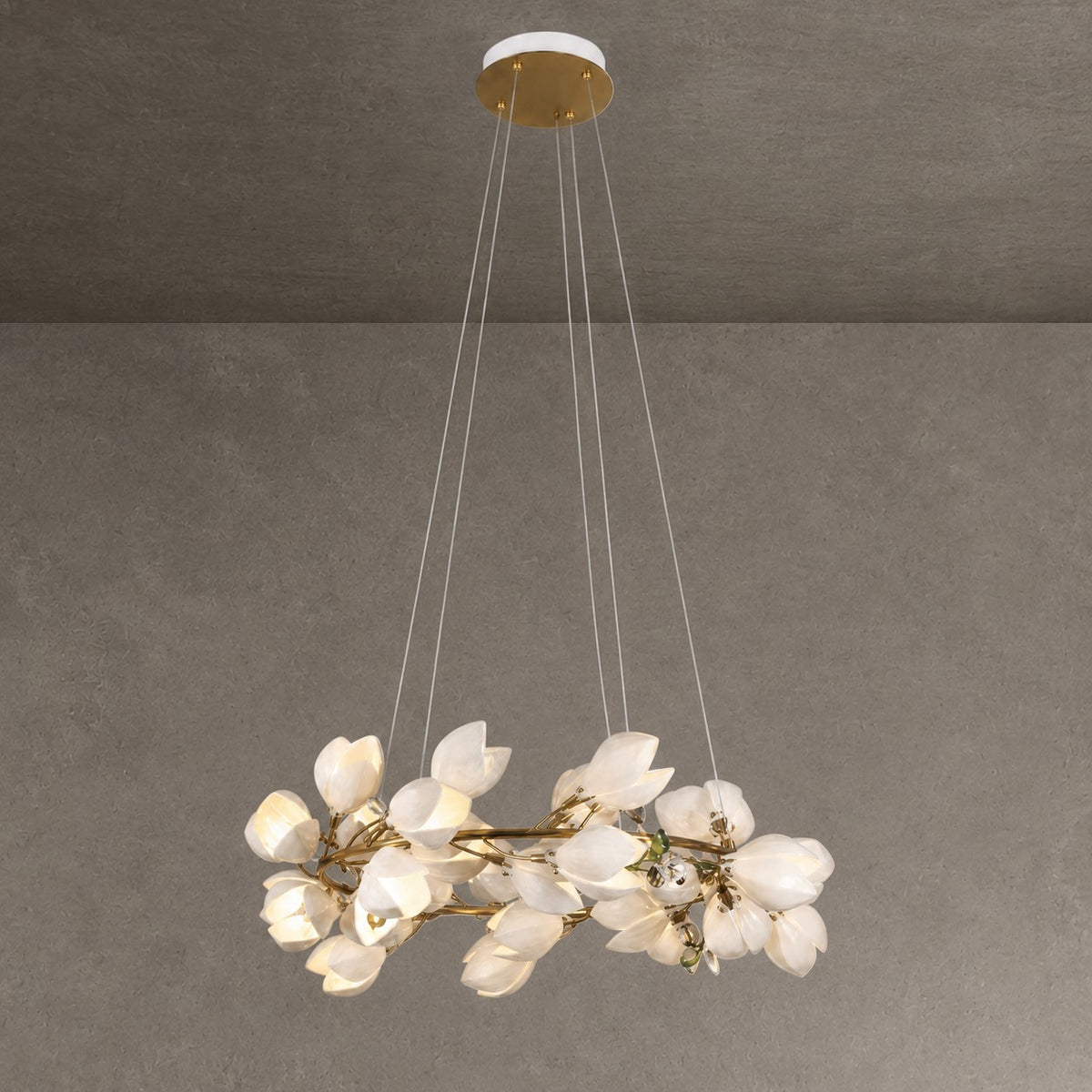 Lauro Ceramic Leaf Chandelier
