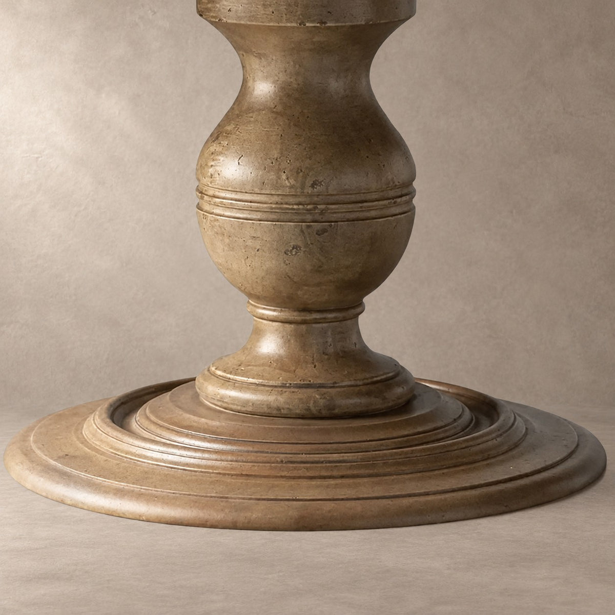 Round Dining Table in Hand-Carved Tulipwood