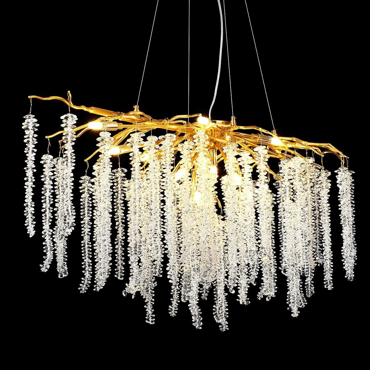 Vinery Tree Branch Crystal Chandelier L45"