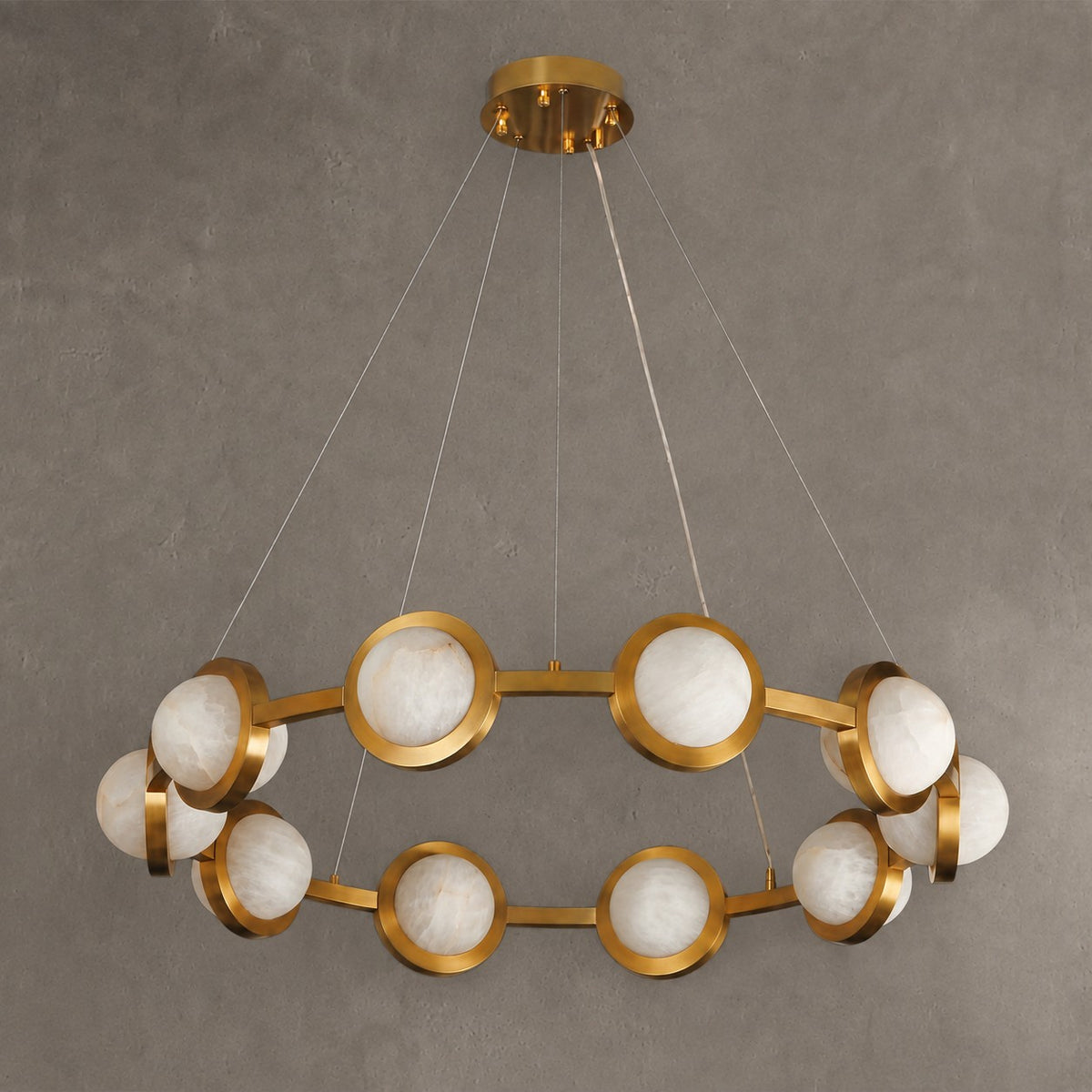 Catena Modern Alabaster Ring Chandelier