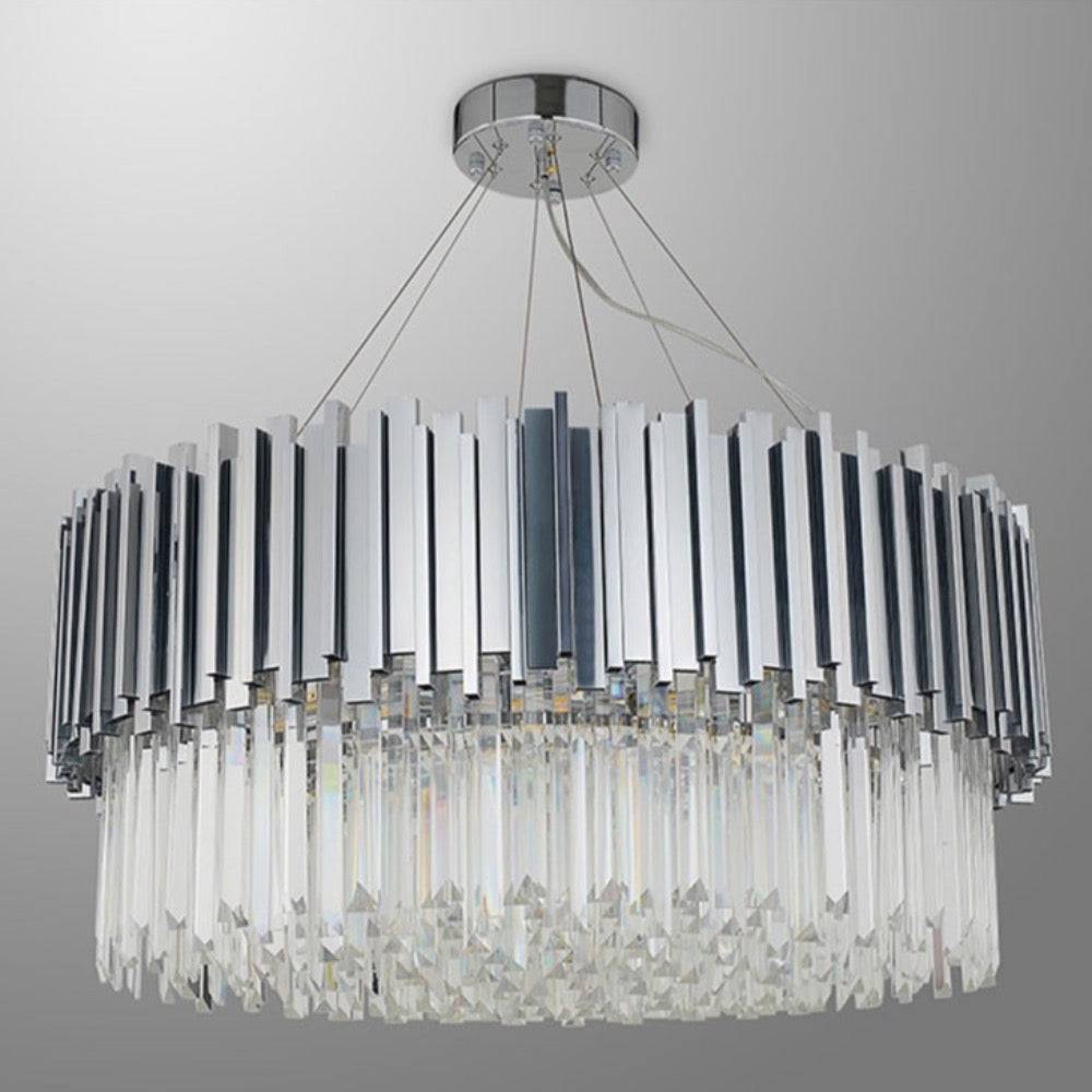 Giovanni Crystal Round Chandelier Polished Chrome