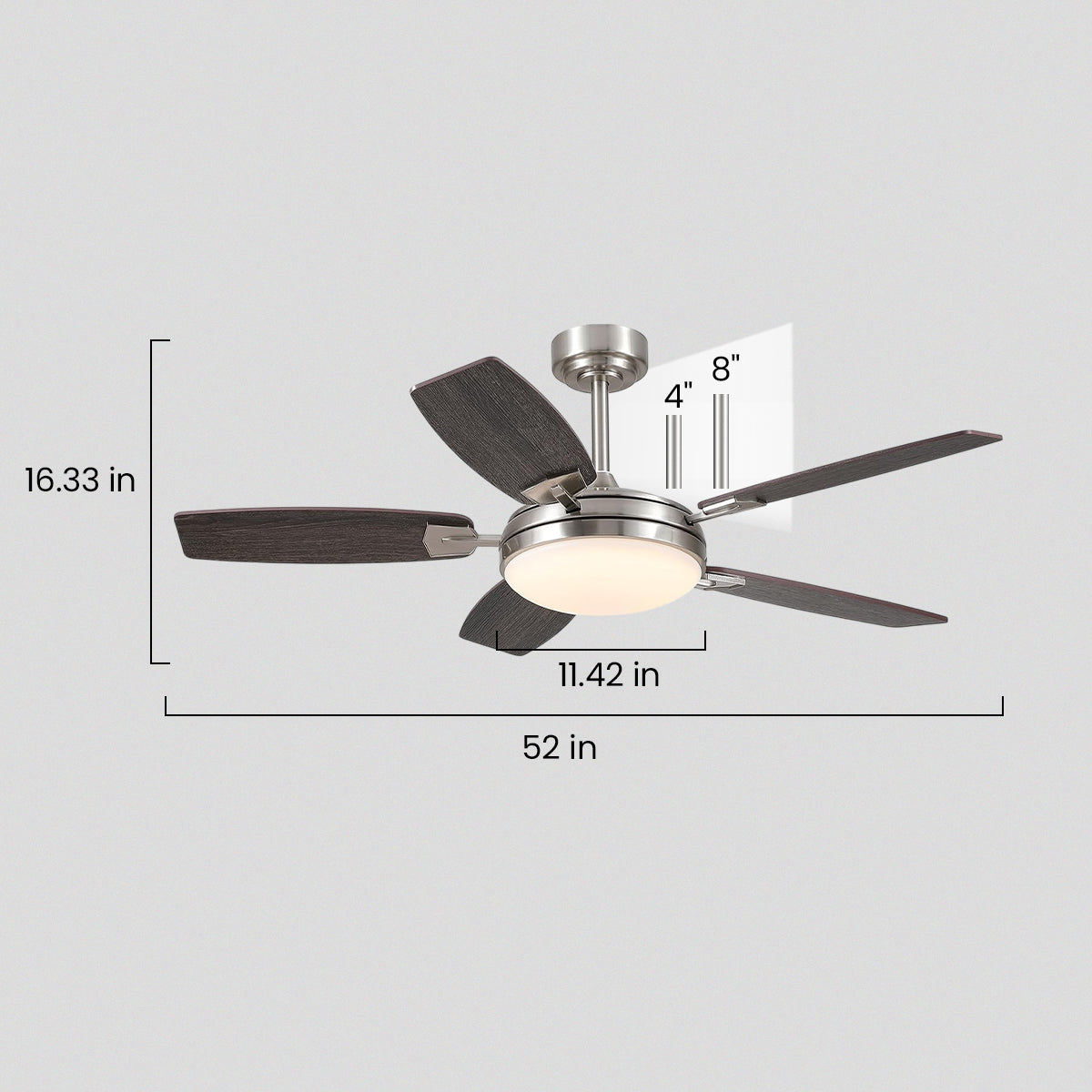 Zephyra Ceiling Fans with Lights 52"