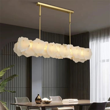 Alabaster Flakes Linear Chandelier -Rod