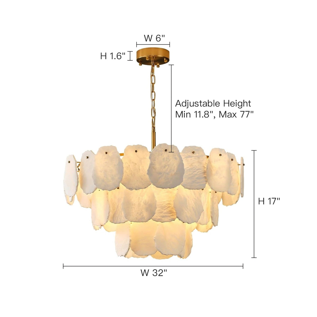 Layered Alabaster Round Chandelier