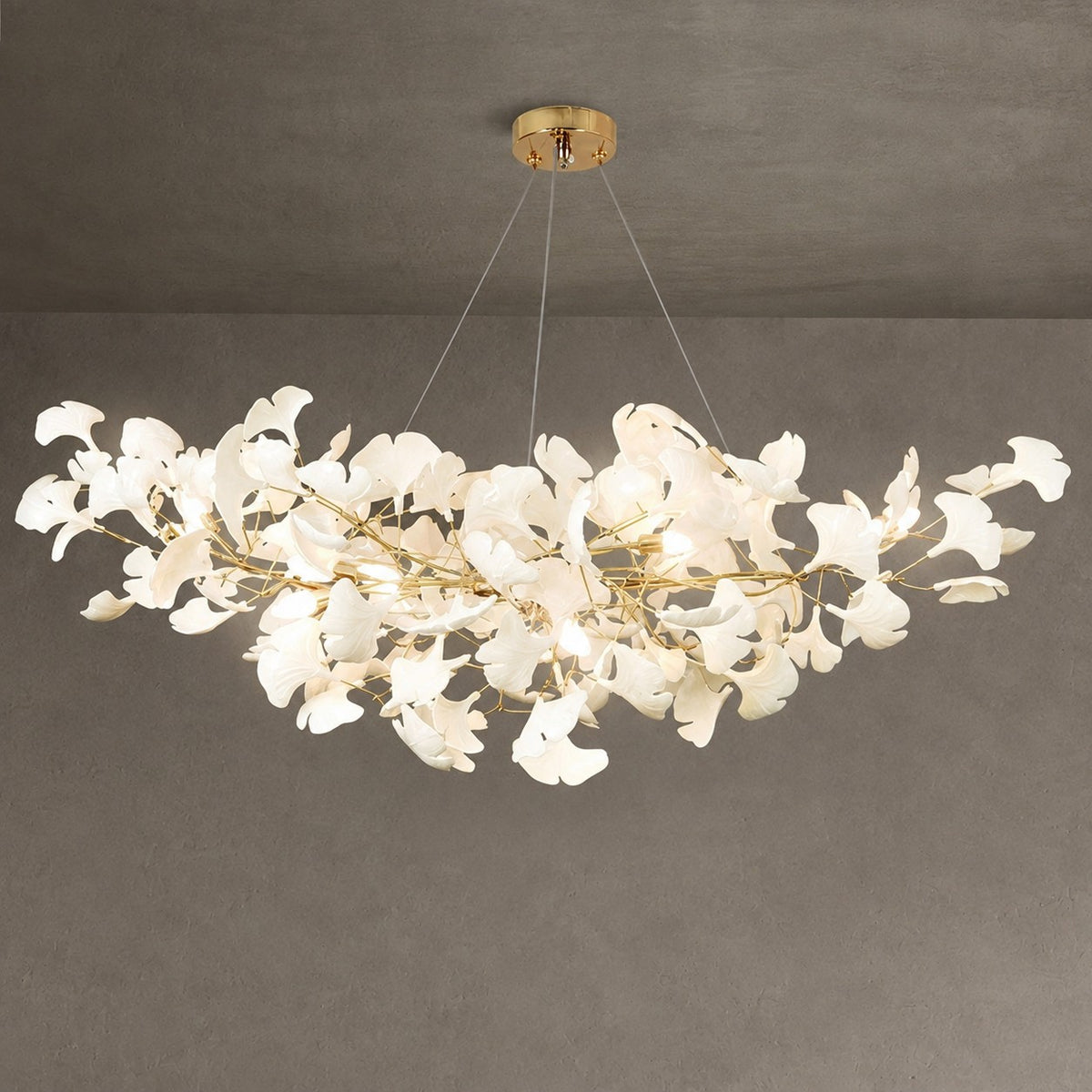 Porcelain Linear Gold Chandelier