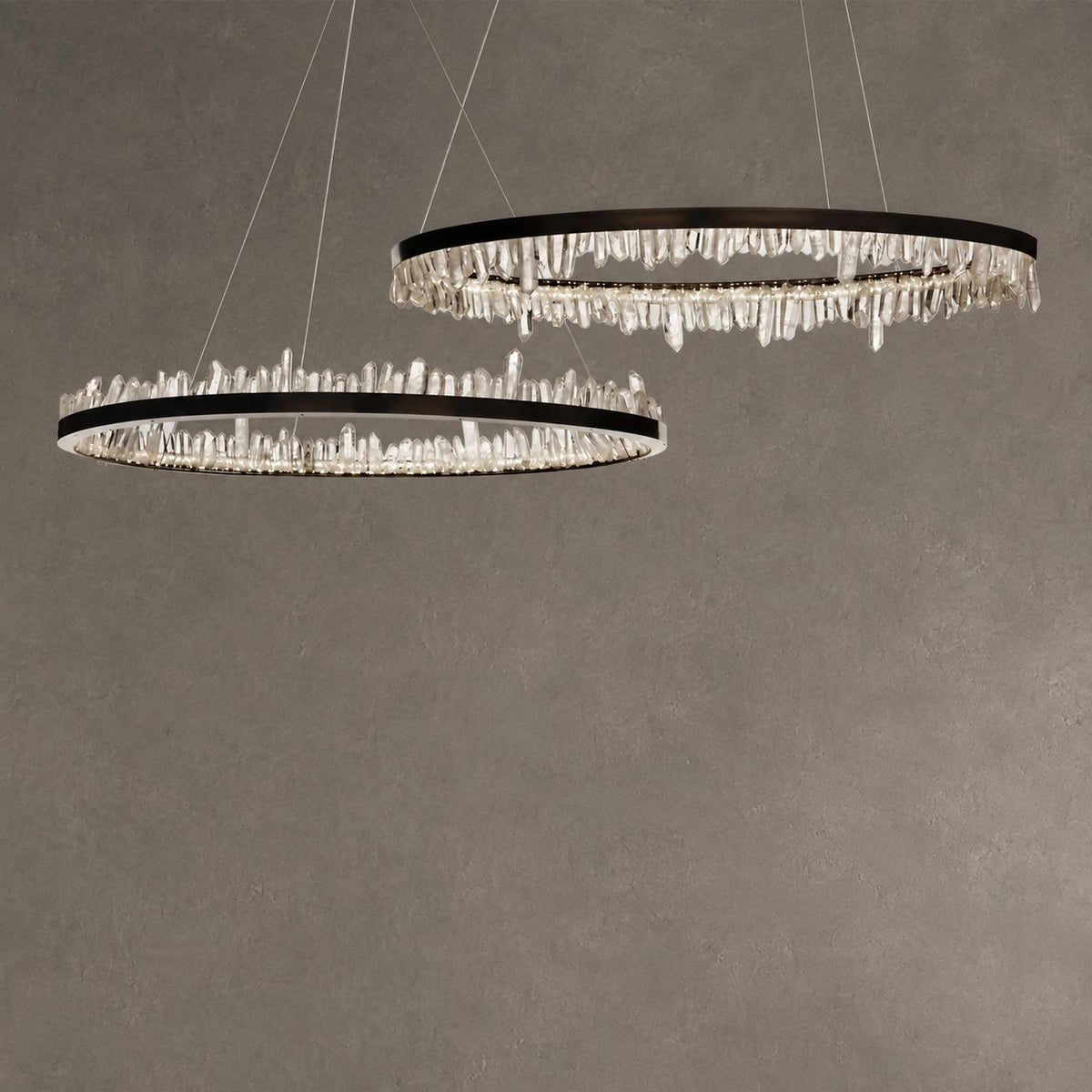 Geode  Quartz Crystal Ring Chandelier