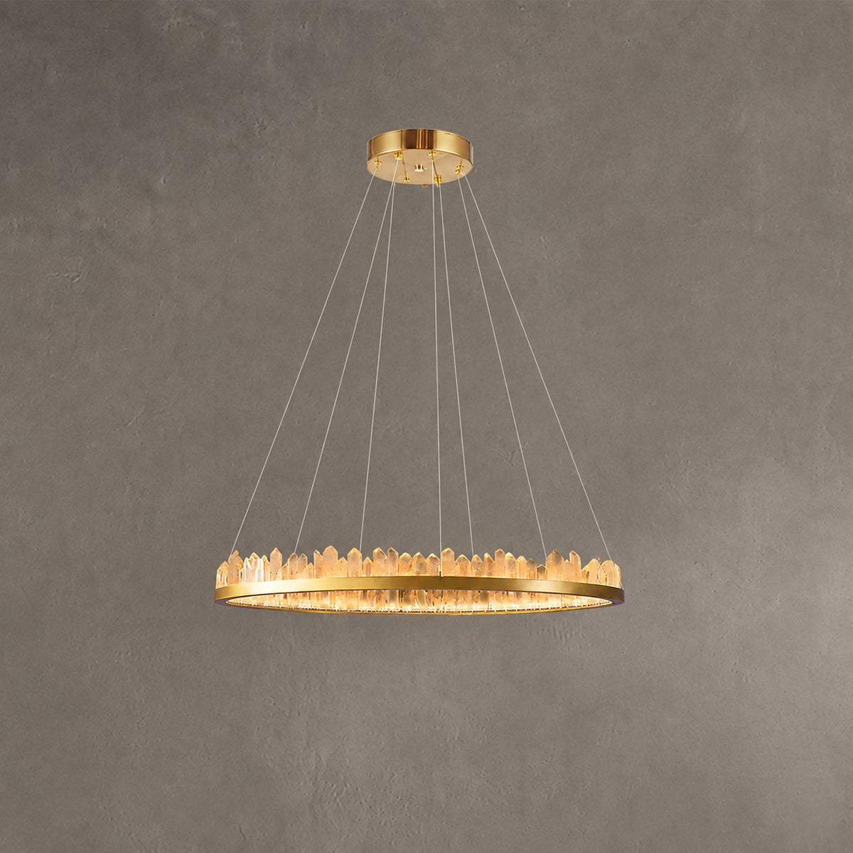 Geode  Quartz Crystal Ring Chandelier
