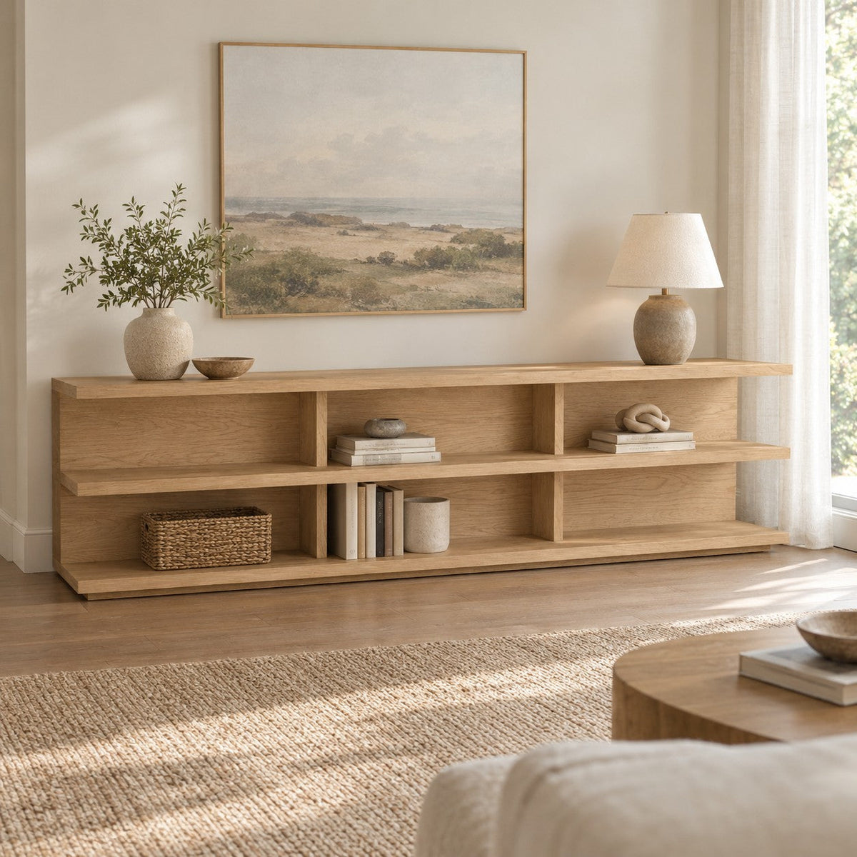 Contemporary Wood Console Table