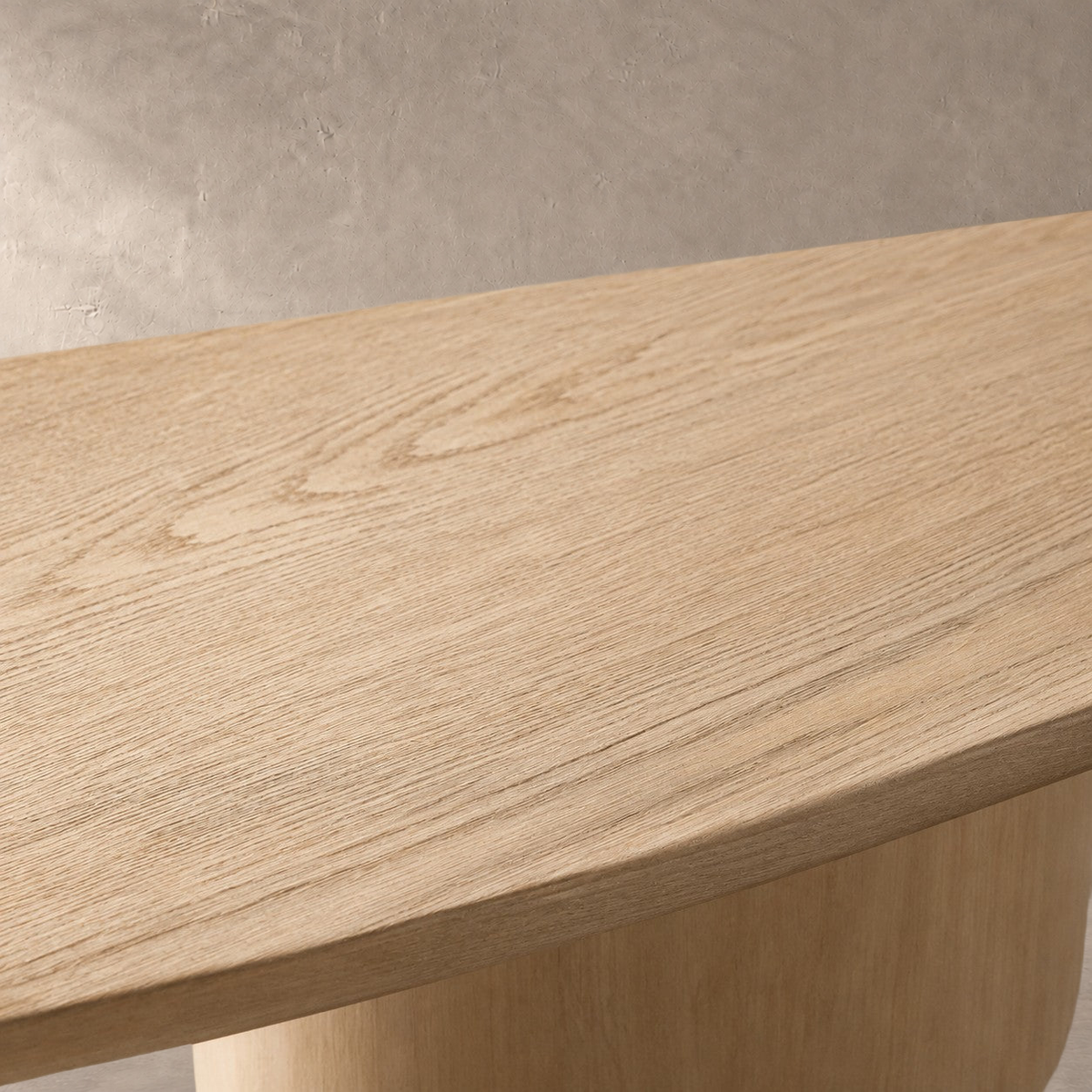 Hand-Sculpted Modern Oval Oak Dining Table