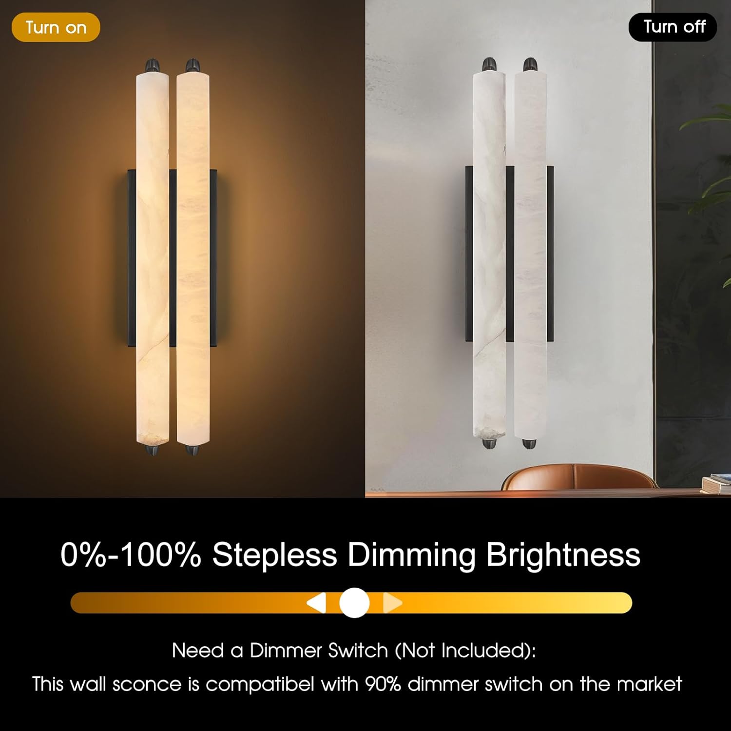 Elegant Alabaster Handcrafted Wall Sconce