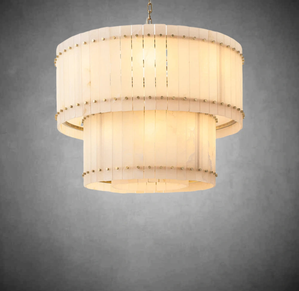 Marino Alabaster Round Tiered Chandelier