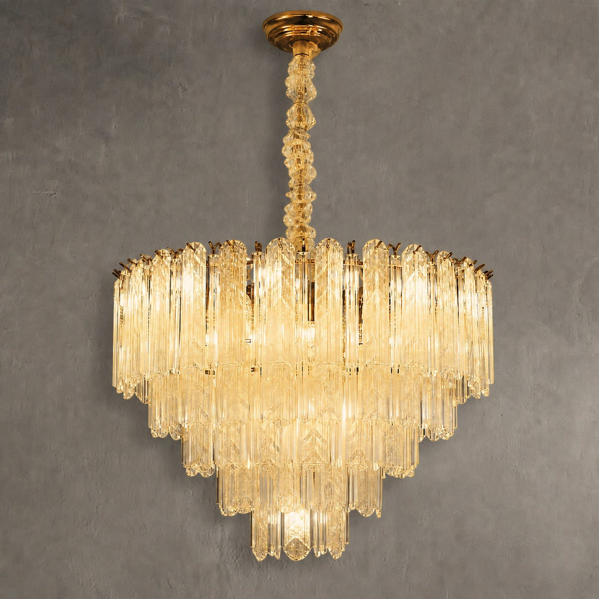 Quadro Glass Rod Chandelier