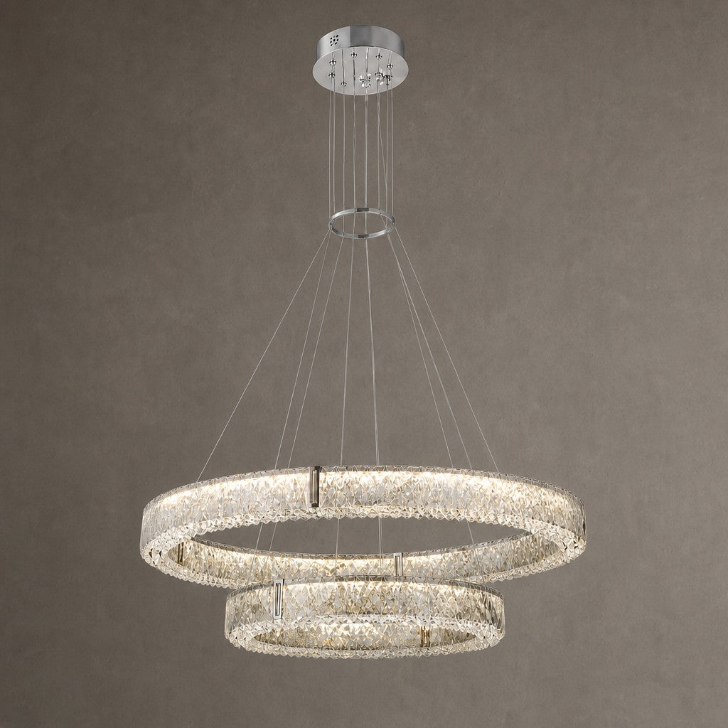 Roccia Stone Crystal Duo Chandelier