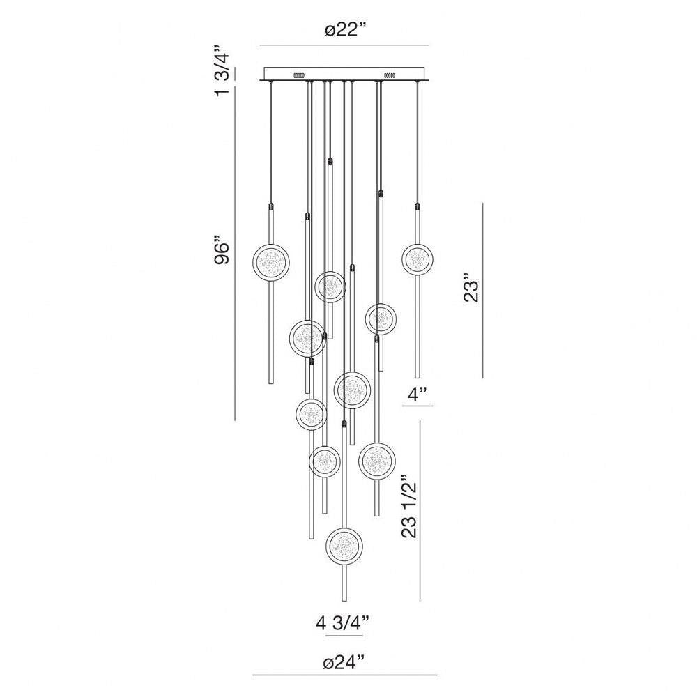 Barletta - 57W 10 LED Chandelier in Posh & Luxe Modern Style 23.5 "