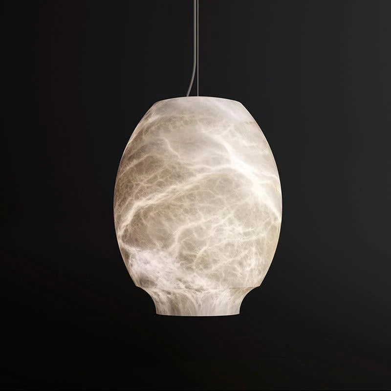 Modern Luxury Alabaster Lantern Pendant Light, Bar Pendant Light