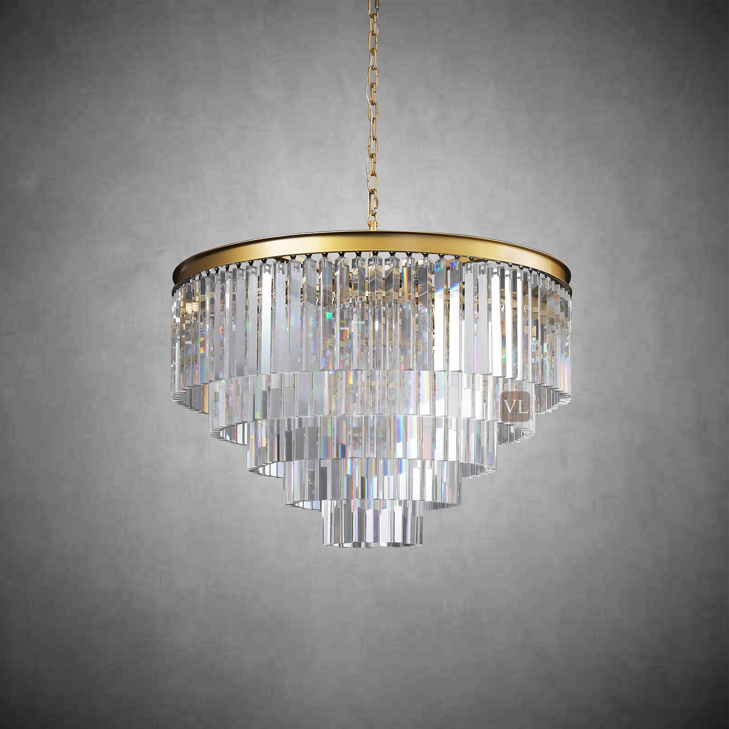 Zestra 3-Layer Crystal Round Chandelier