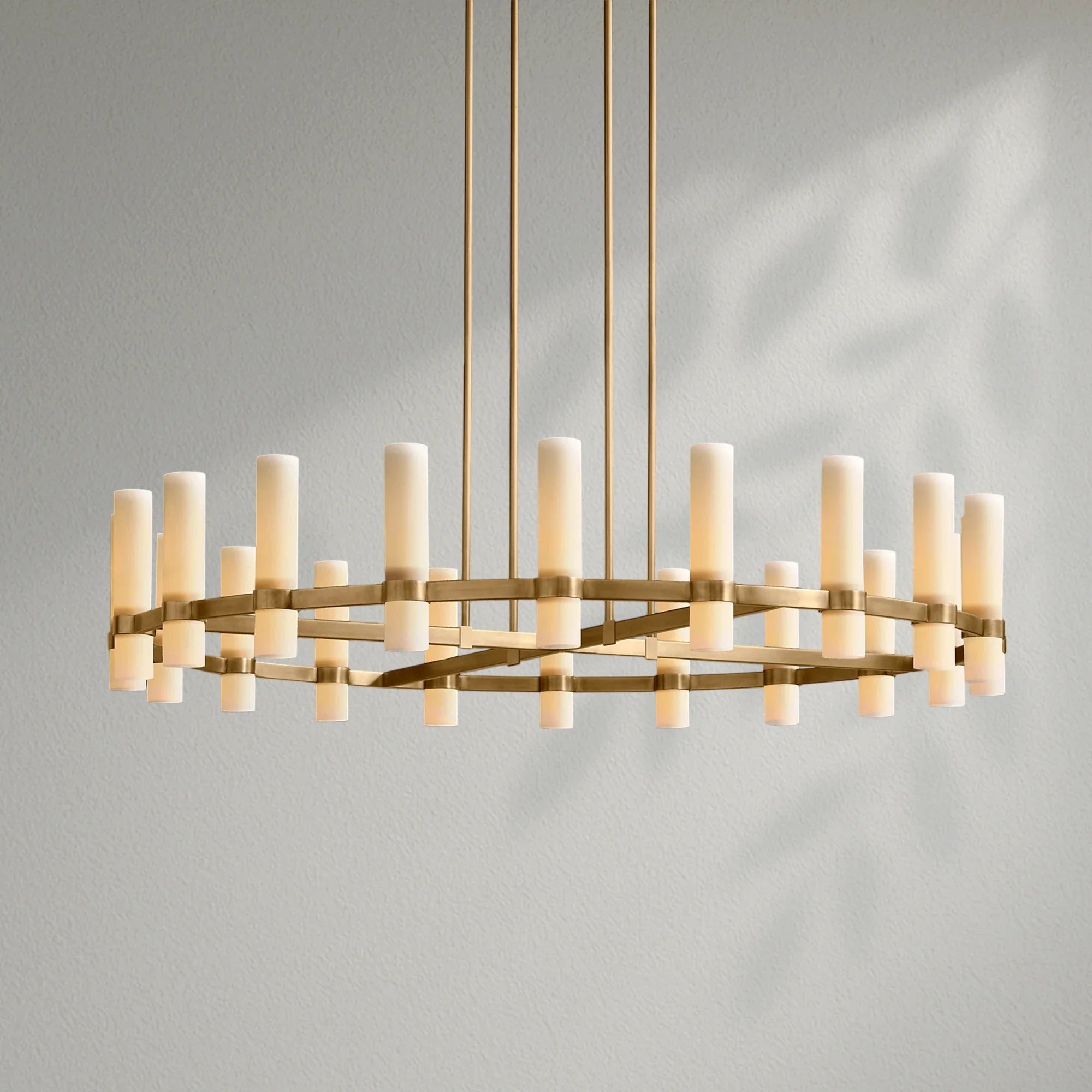 Savelle Round Milk Glass Chandelier