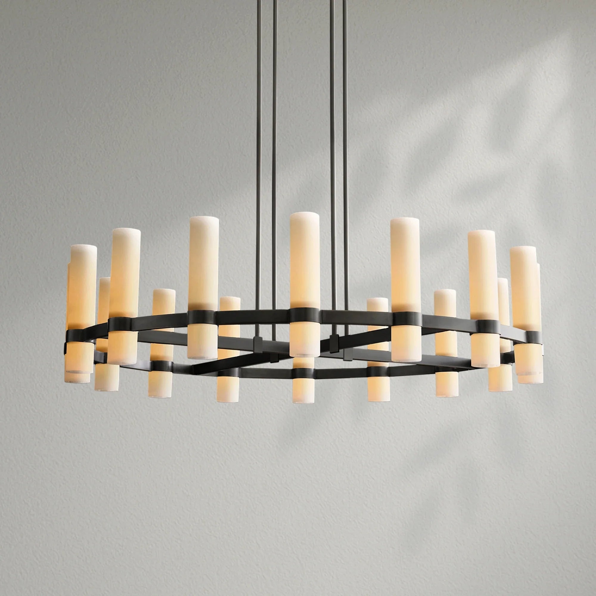 Savelle Round Milk Glass Chandelier