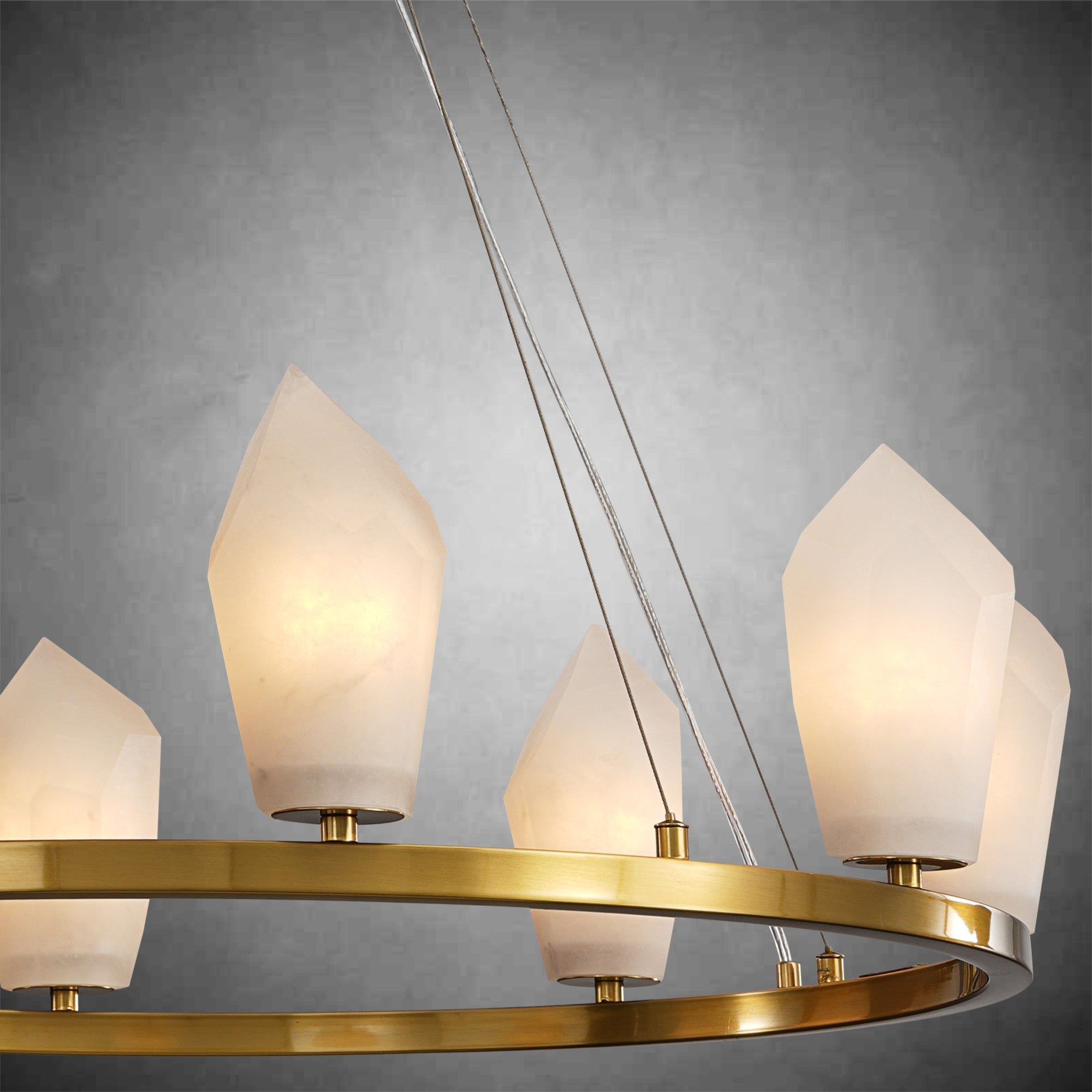 Diamond Alabaster Chandelier D31.5"
