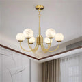 Modern Luxury Alabaster Chandelier, Pendant Brass Chandelier