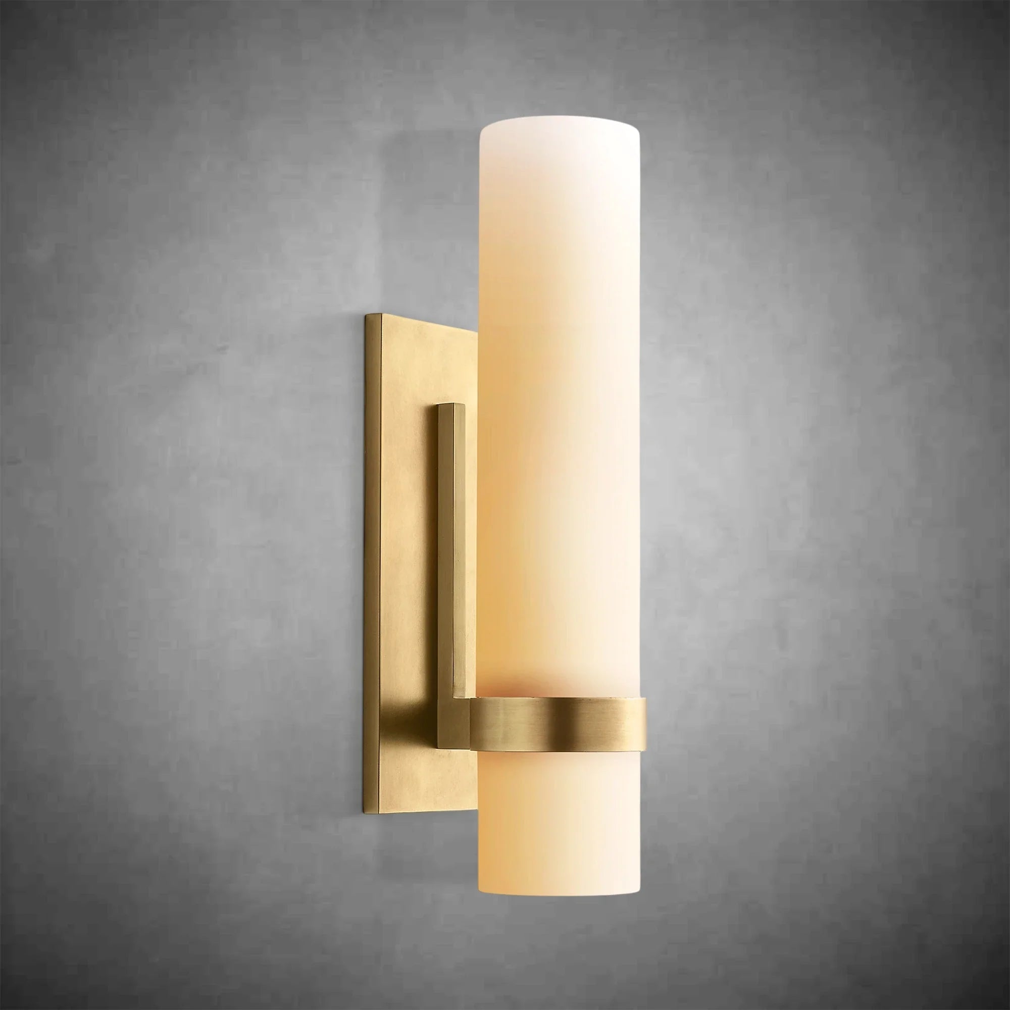 Ravel Milk Glass Wall Sconce with Brass, Black, Nickel Finishes