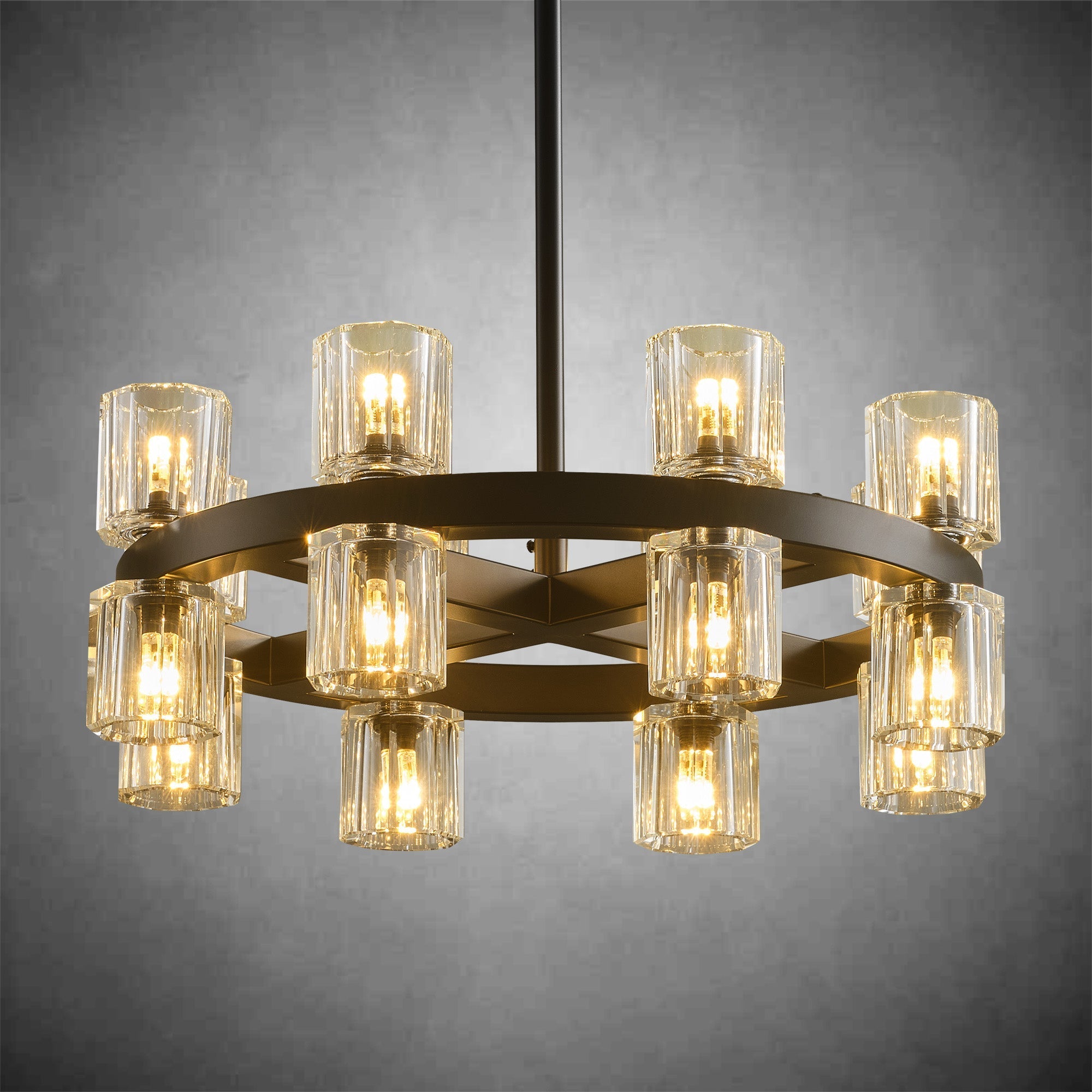 Black Wagon Wheel Chandelier
