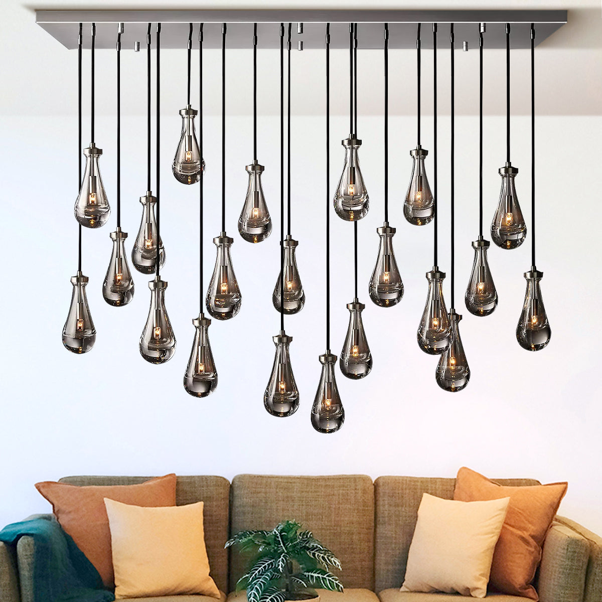 Raindrop Linear Chandelier 72″,21 Lights