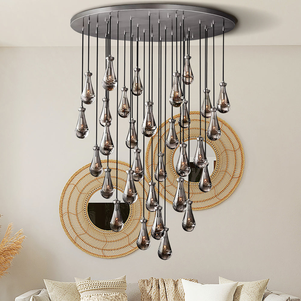 Raindrop Round Chandelier 60″, 31 Lights