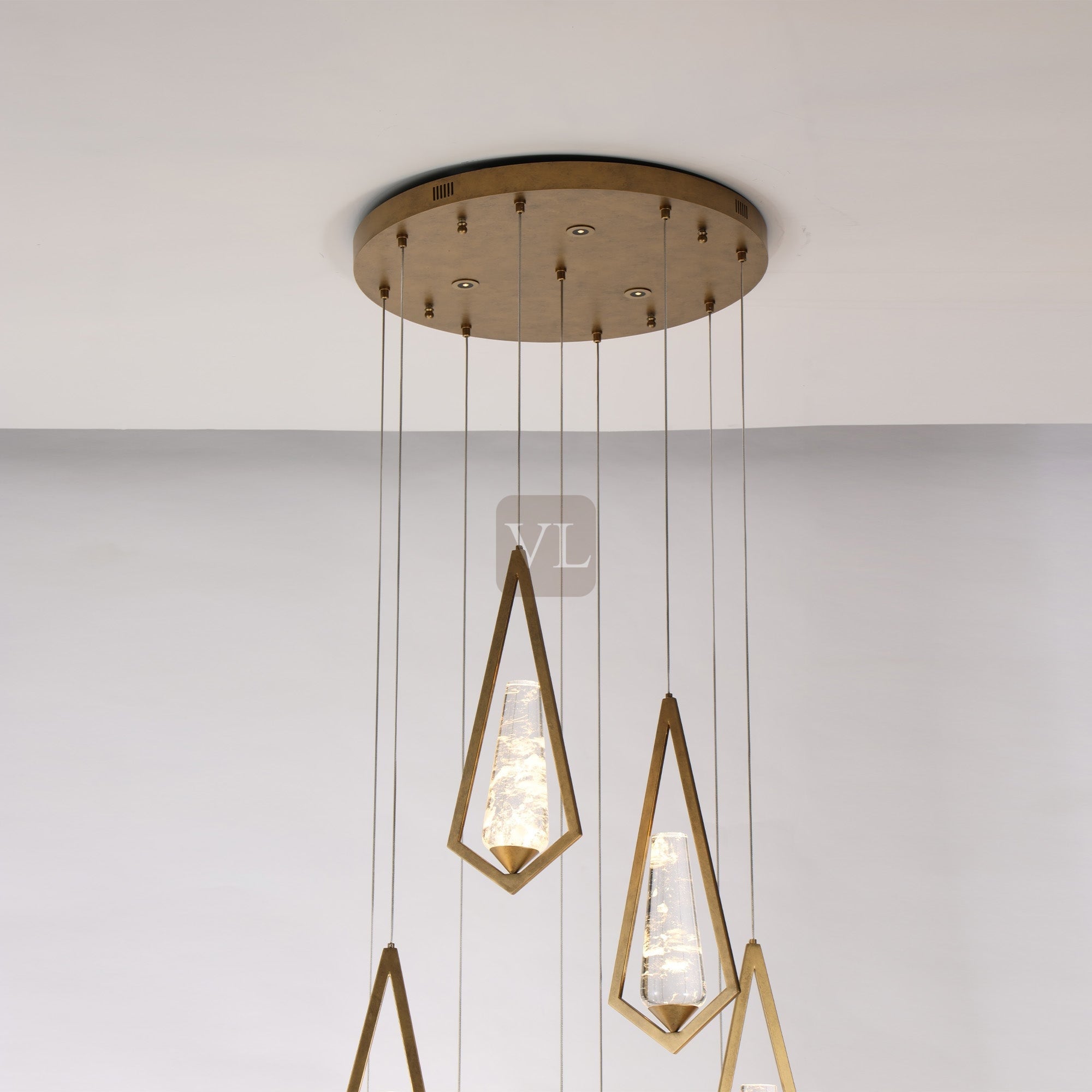 Geometric Crystal Drop Chandelier