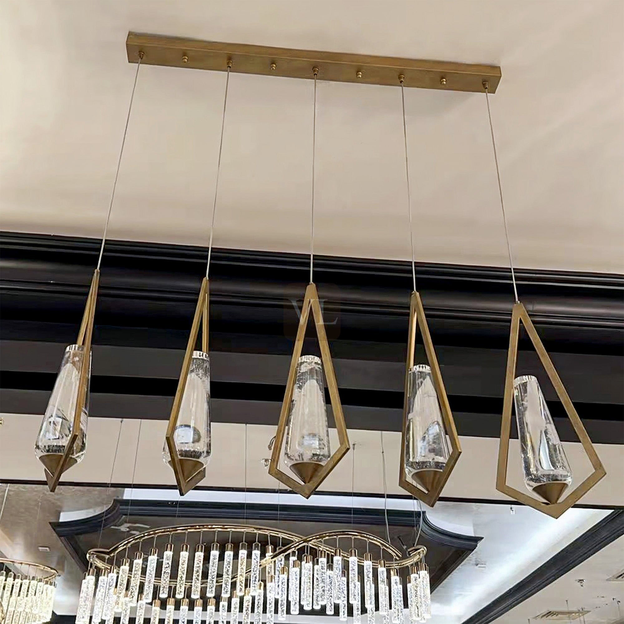 Geometric Crystal Drop Chandelier