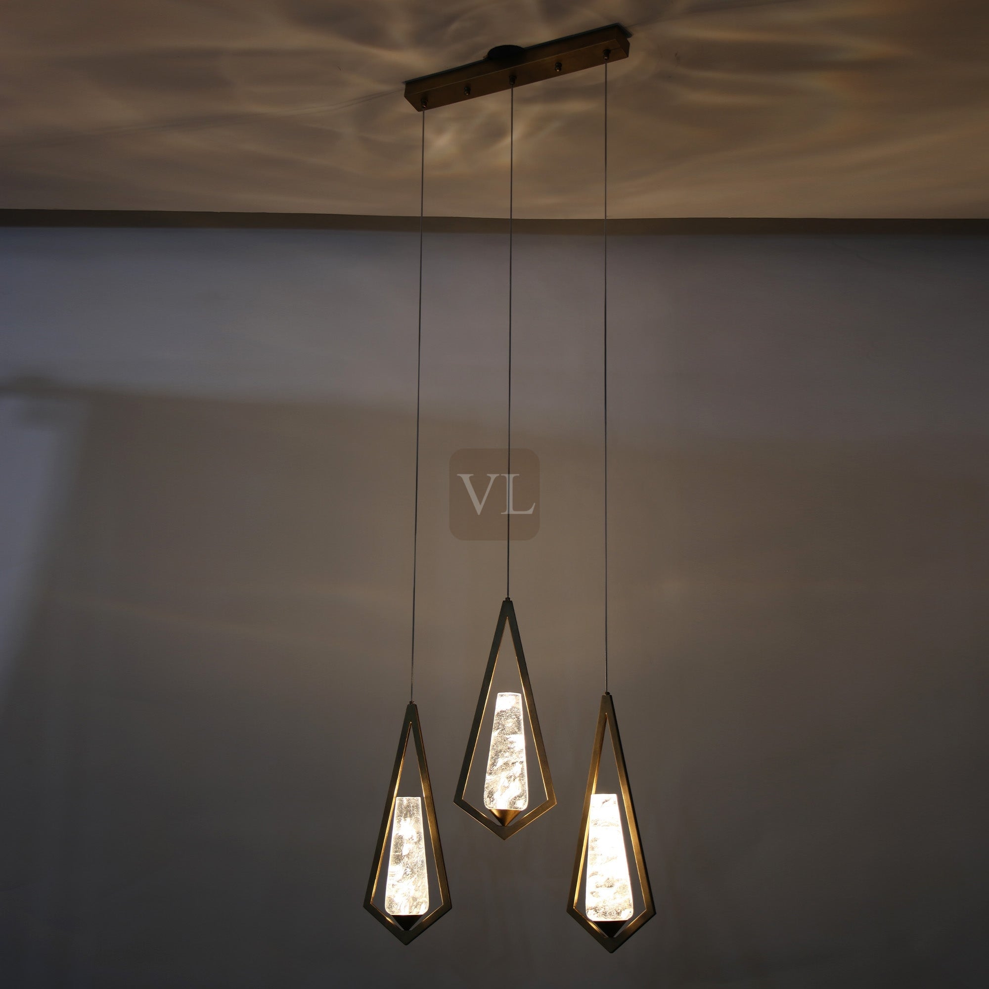 Geometric Crystal Drop Chandelier