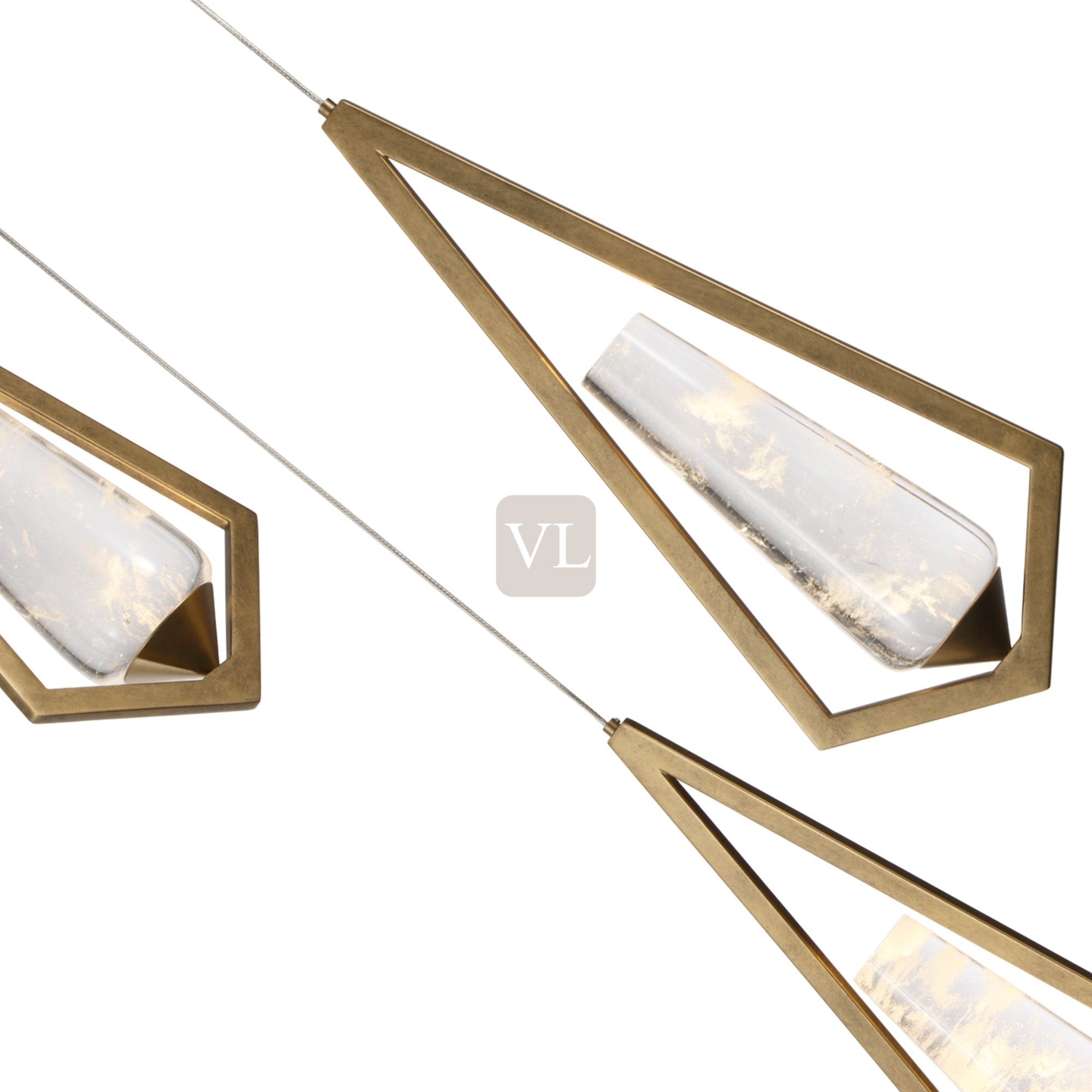 Geometric Crystal Drop Chandelier