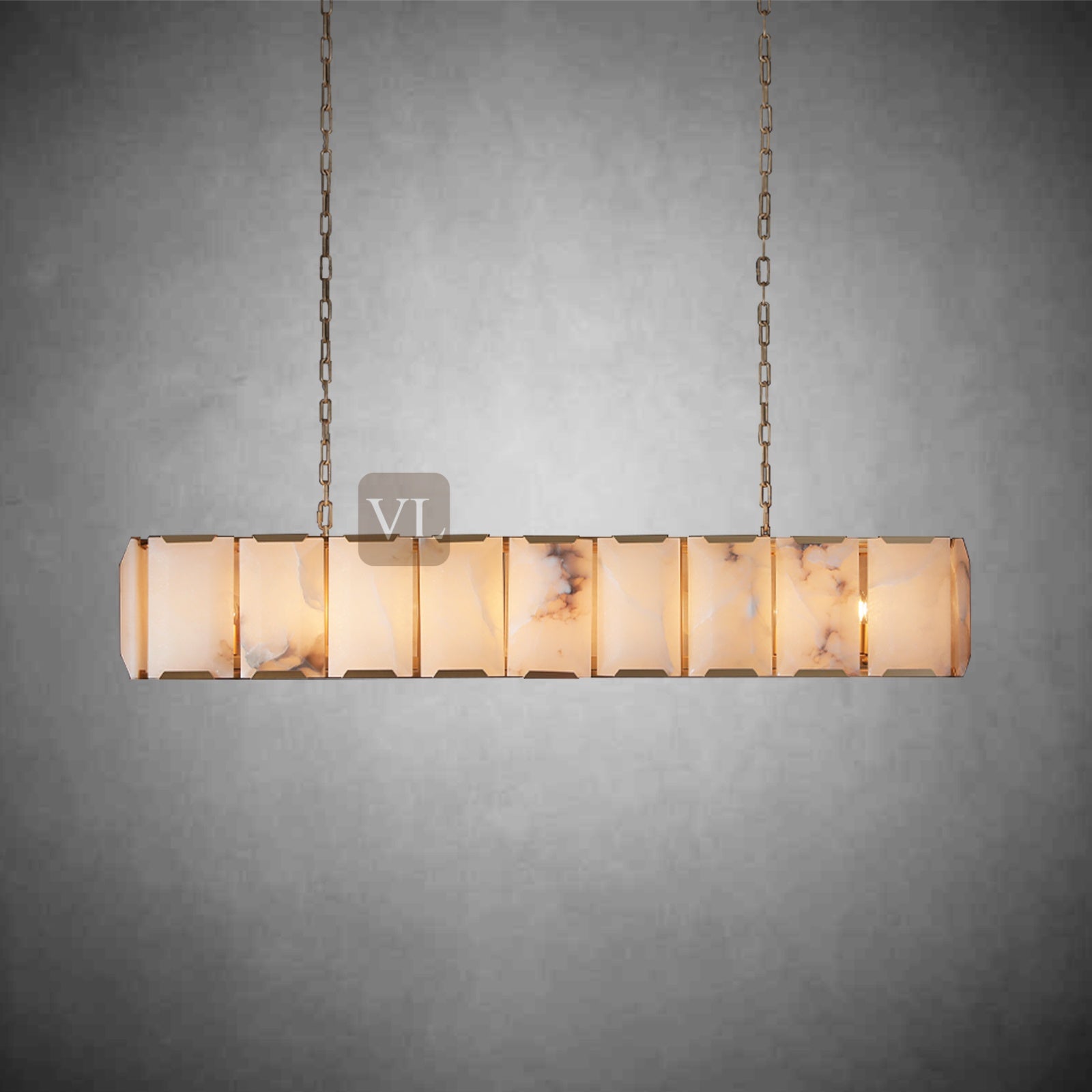 Hartley Calcite Rectangular Chandelier 42"/54"/62"/74"