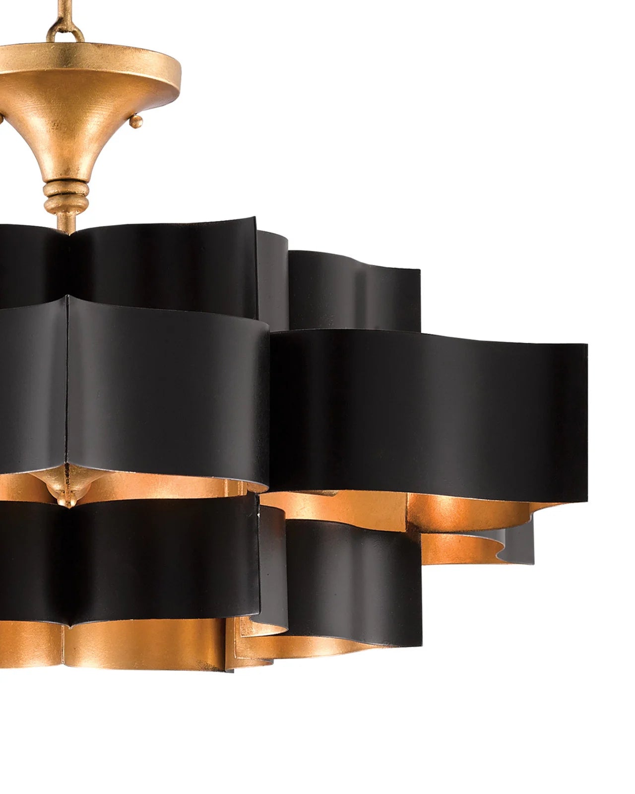 Golden And black leaf shape Chandelier For living room, bed room, Foyer Entryway