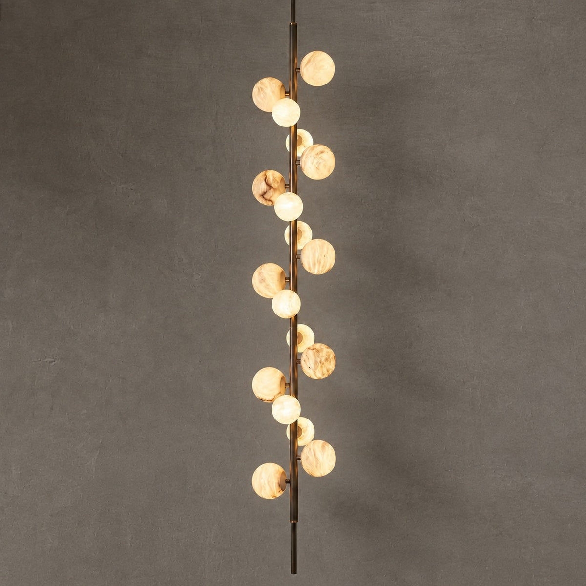 Vertical Orb Cascade Alabaster Pendant Light