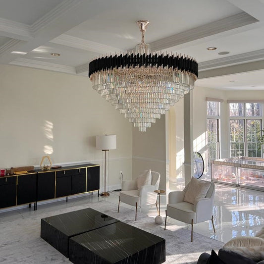 60 Inch Luxury Modern Round Crystal Chandelier Lighting for Living Room
