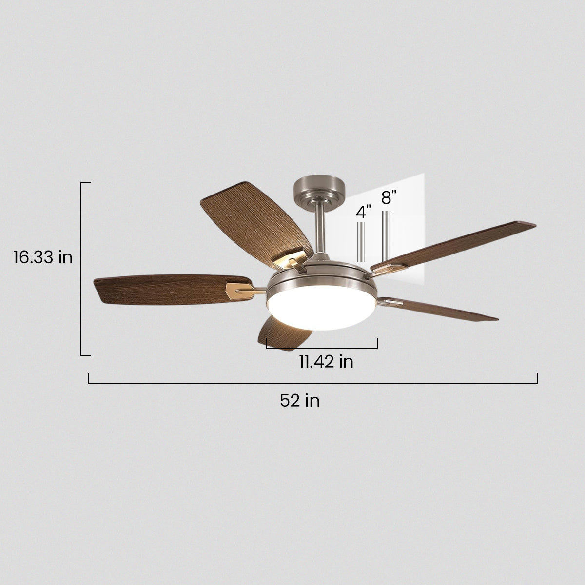 Zephyra Ceiling Fans with Lights 52"
