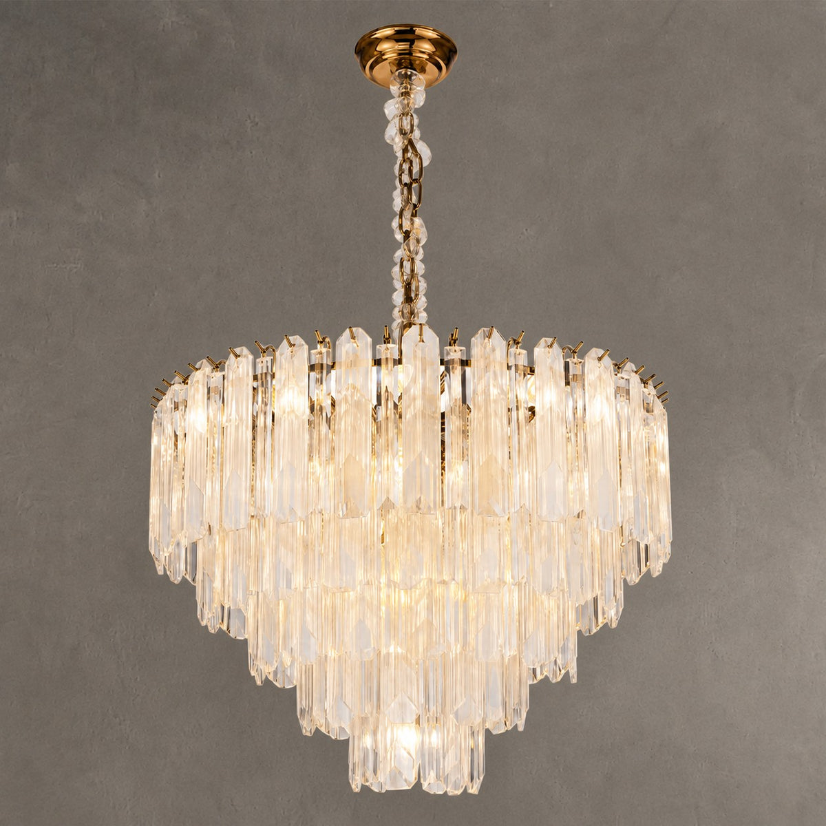 Quadro Glass Rod Halo Chandelier