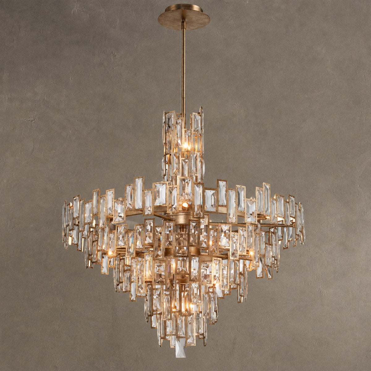 Modern Creative Art Design Multi-Tier Gyroscopic Crystal Chandelier