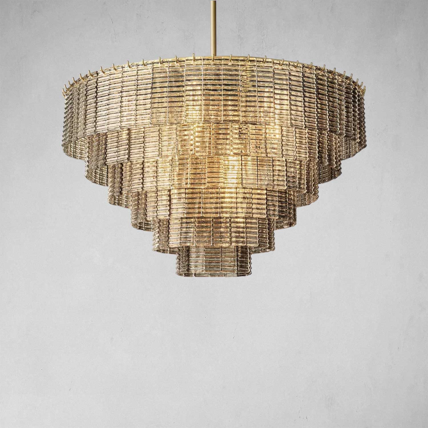 Samantha Smoke Glass Round Chandelier