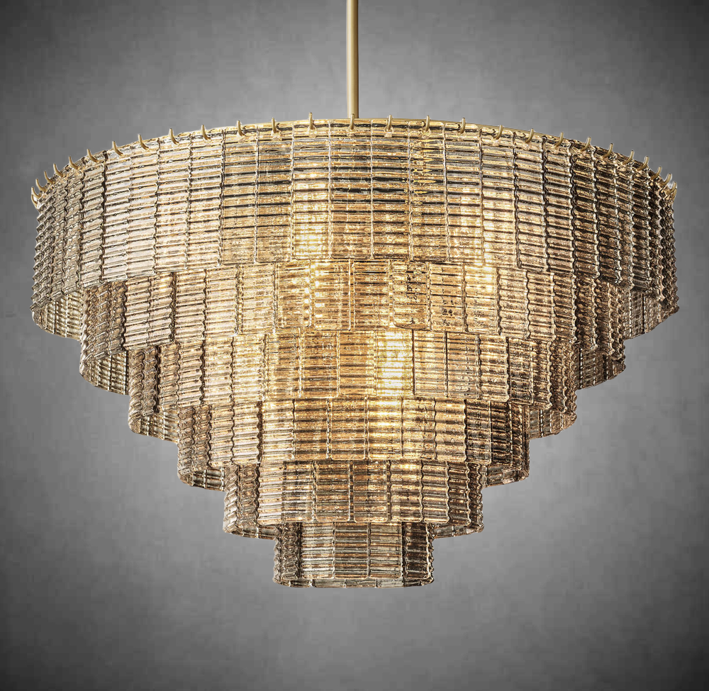 Samantha Smoke Glass Round Chandelier