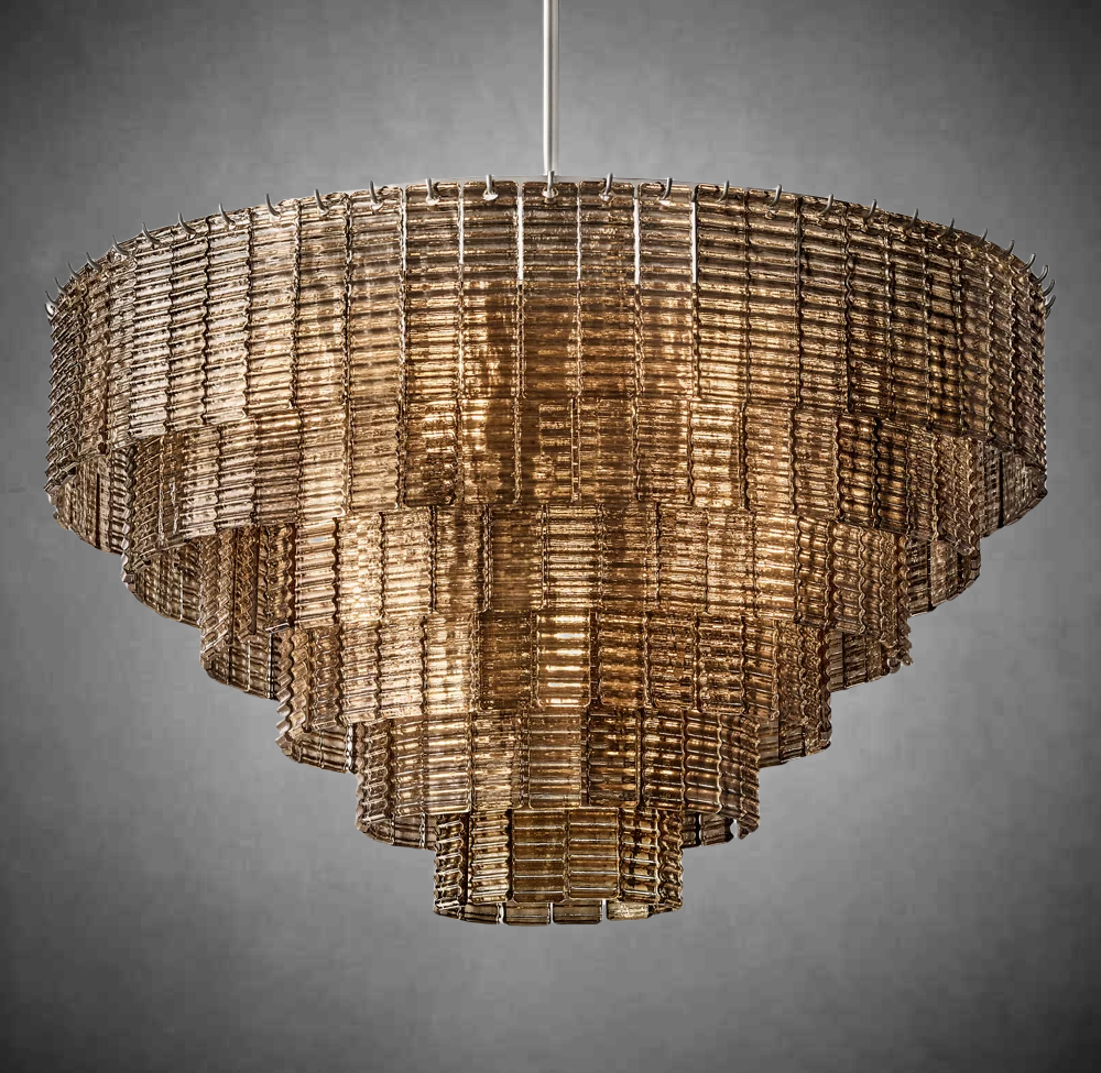 Samantha Smoke Glass Round Chandelier