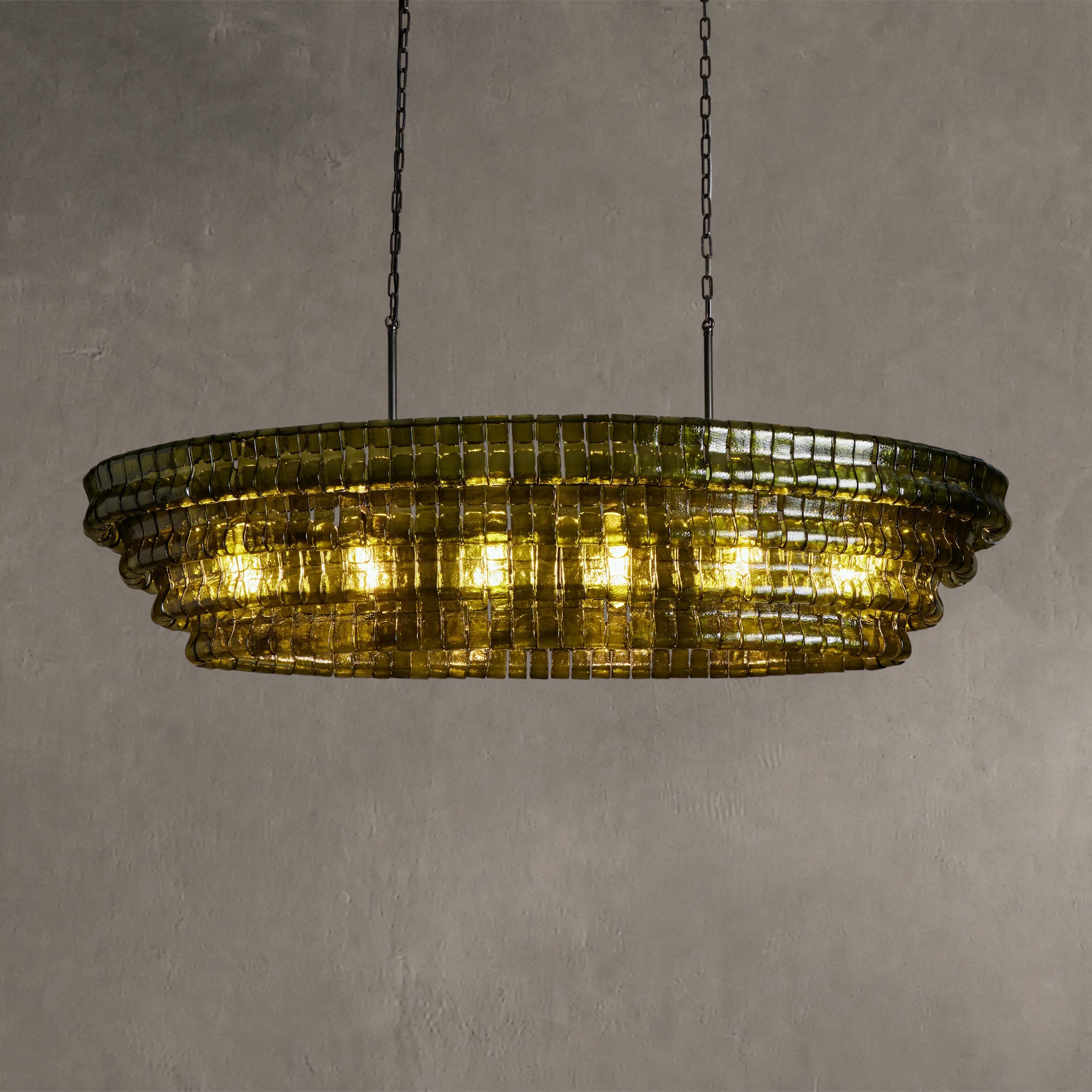 Ghiaccio Glass Oval Chandelier 54''65''