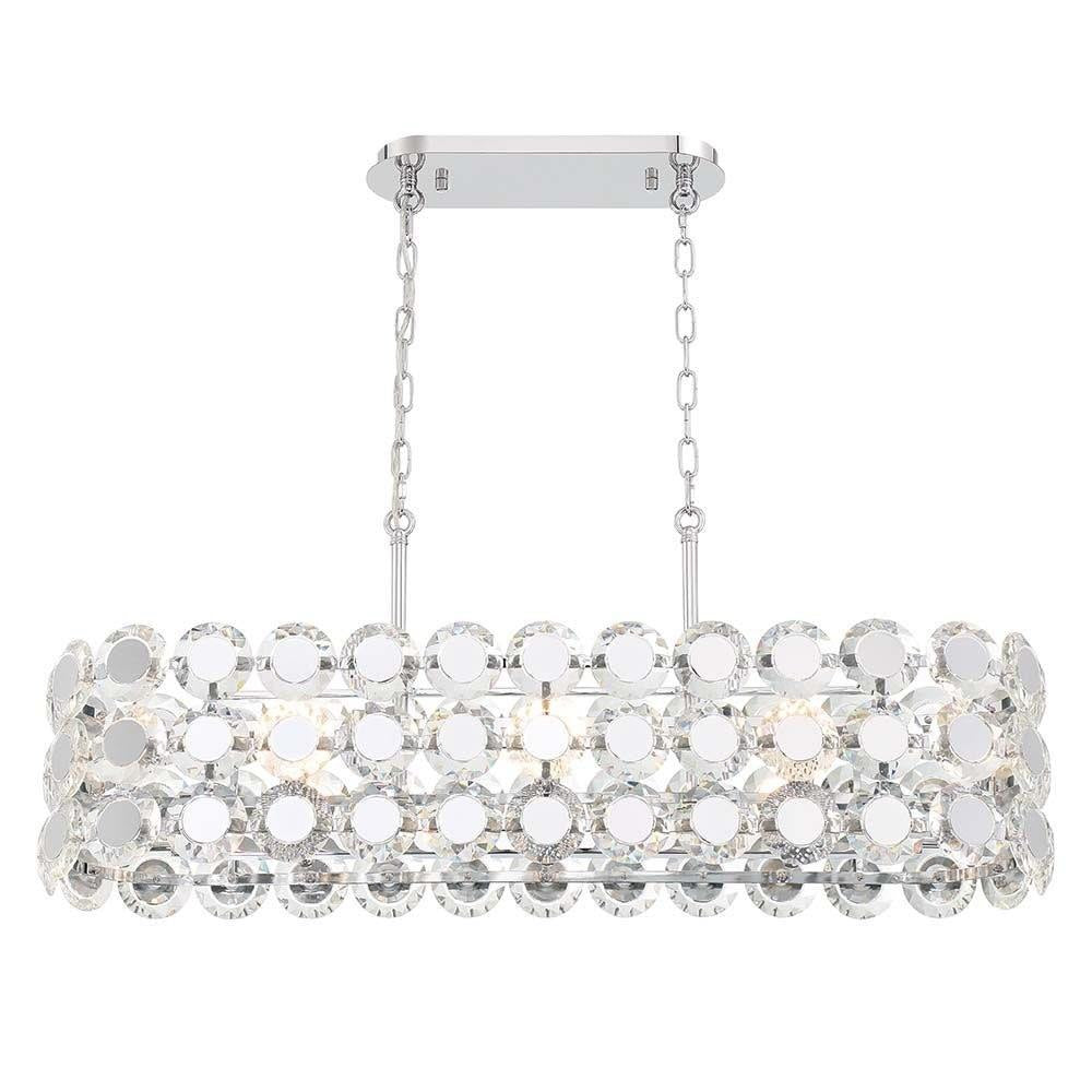 Perrene - 8 Light Rectangular Chandelier In Modern And Contemporary Style16 "