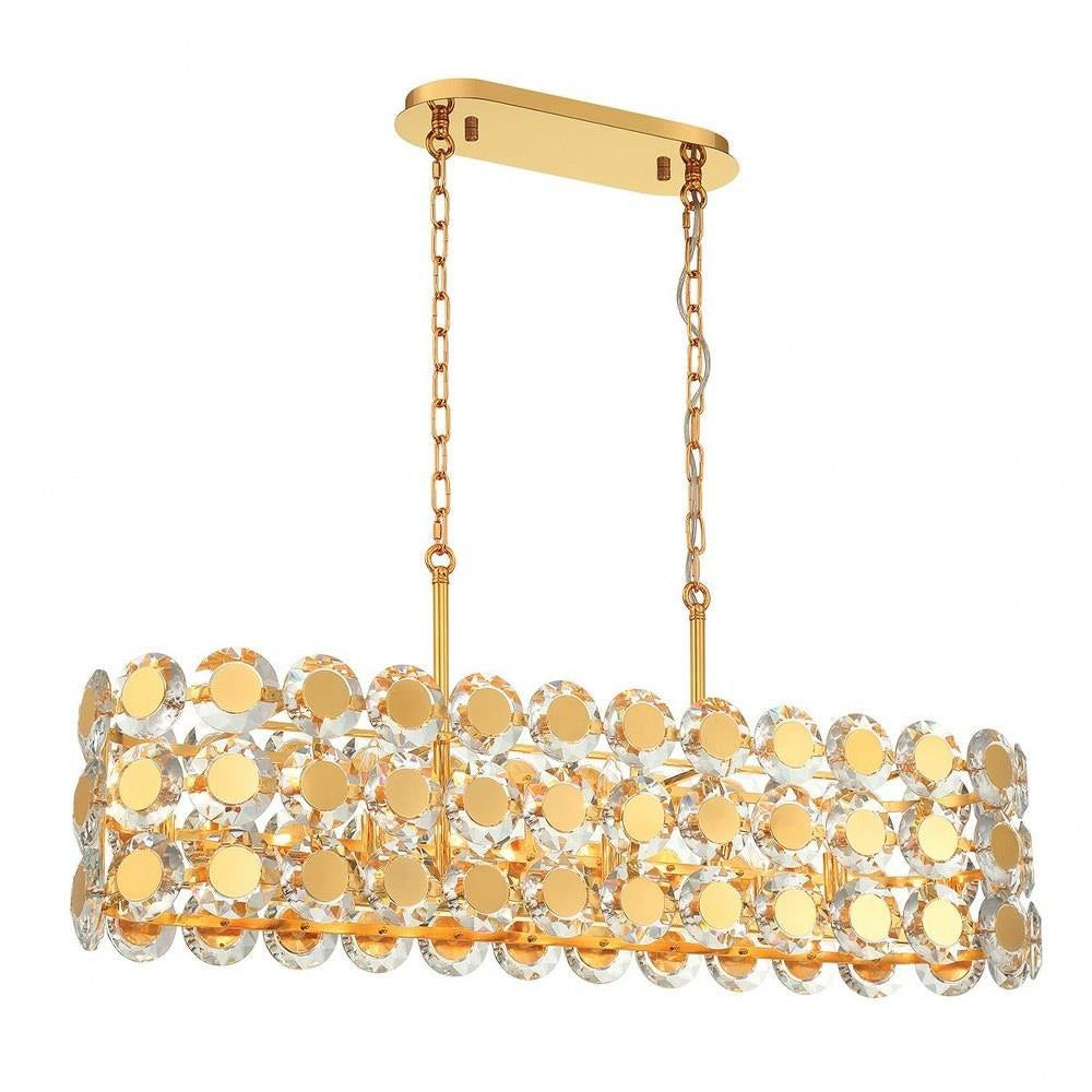 Perrene - 8 Light Rectangular Chandelier In Modern And Contemporary Style16 "