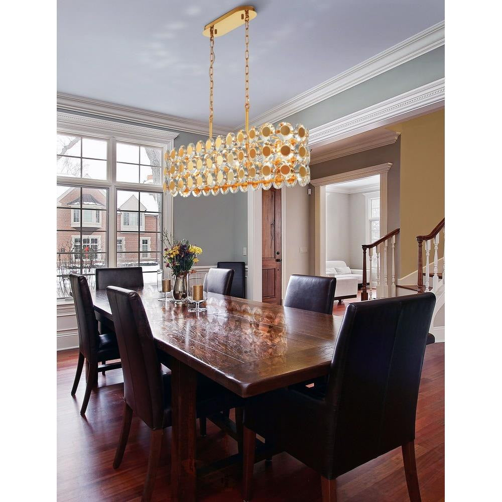 Perrene - 8 Light Rectangular Chandelier In Modern And Contemporary Style16 "